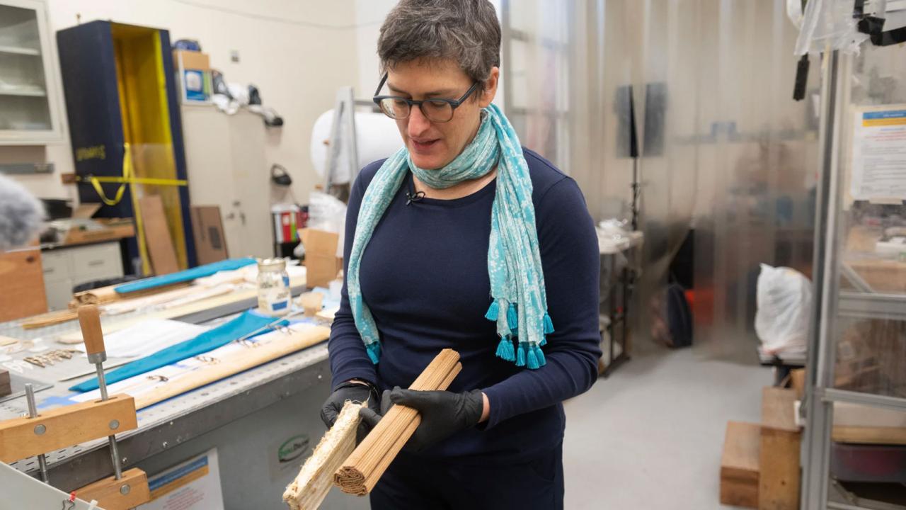 Valeria La Saponara working in lab
